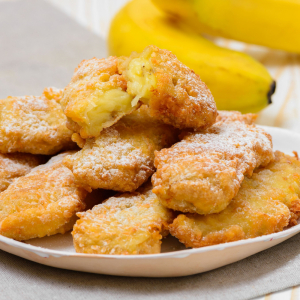 Fried Banana with Vanilla Ice Cream