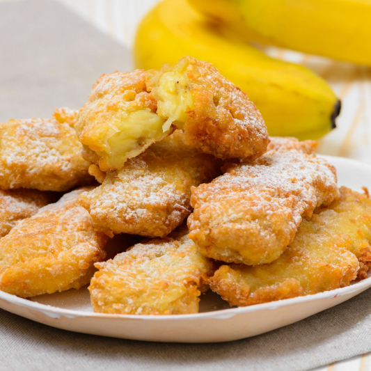 Fried Banana with Vanilla Ice Cream